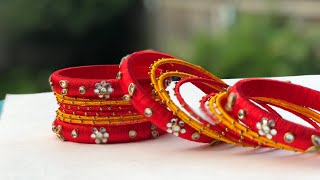 Silk thread designer kundan bangle with tips for neat finish