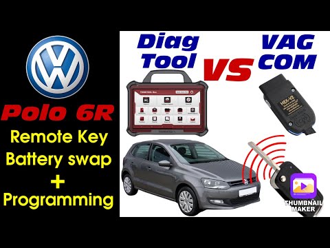 VW Polo 6R Remote key battery fault + programming VCDS (VAG-COM) V Launch / Think / Topdon Diag tool