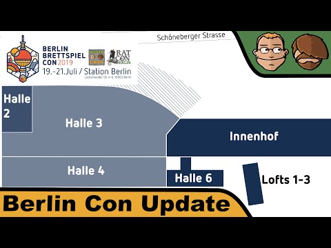 1. Blick auf den Hallenplan, Neuheiten und Events - Berlin Brettspiel Con 2019