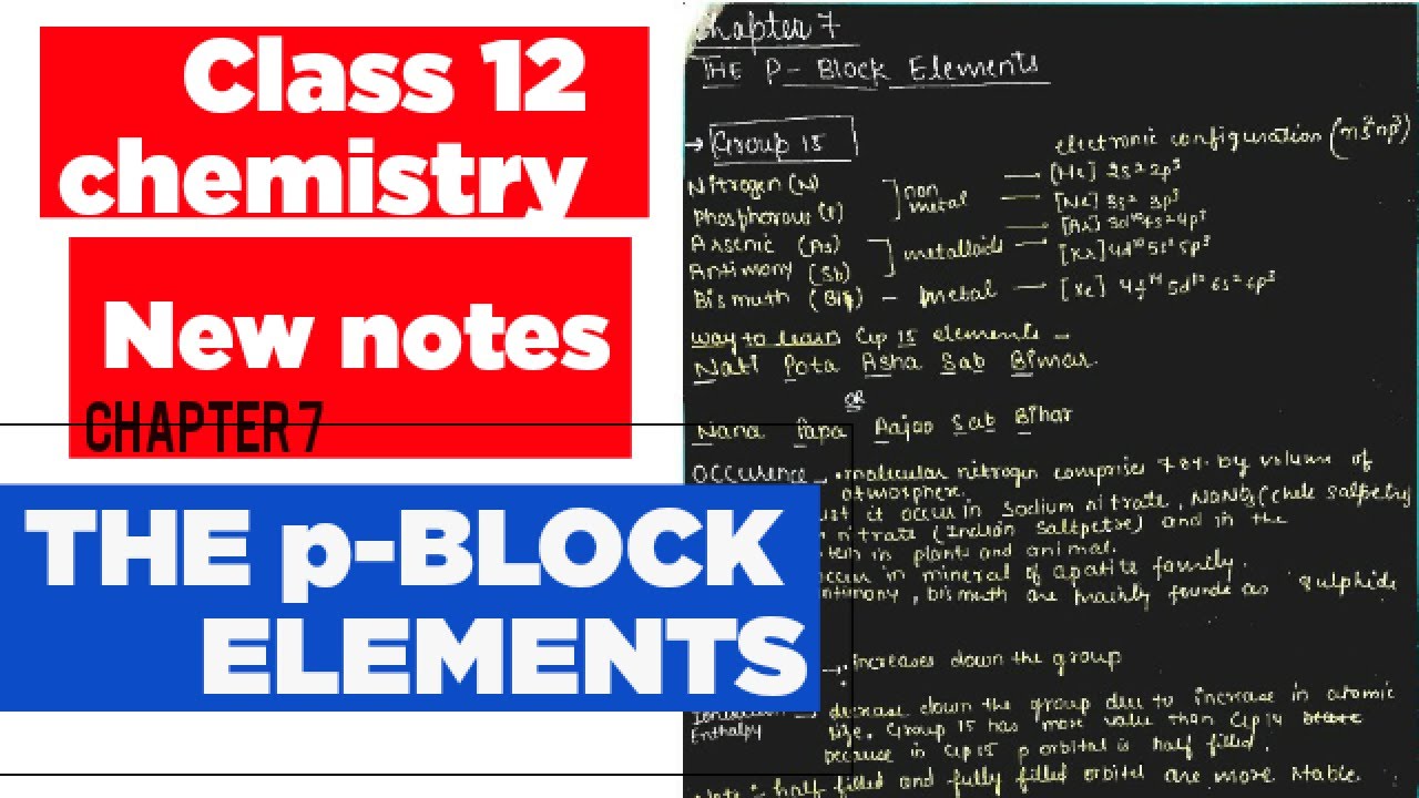 (Class12chemistry) chapter 7: The p block elements |notes| PDF