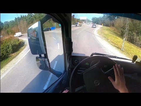 New Camera! POV Driving Volvo FH500 Truck + Trailer. Full trip! 54 tons heavy load