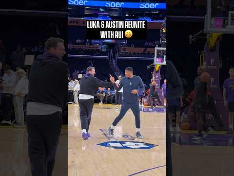 Luka Dončić and Austin Reaves reunite with Rui Hachimura ￼pregame #lakers #NBA