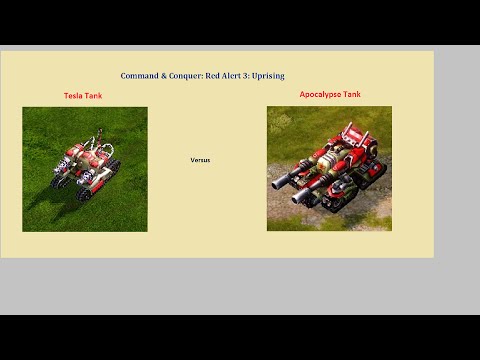 C&C Red Alert 3 - tesla tank vs apocalypse tank