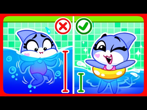 Cuidado en la piscina 💦 ¡Parque acuático para niños! Dibujos animados divertidos para niños