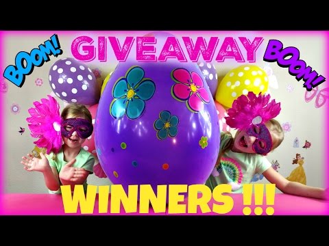 SURPRISE TOYS GIANT BALLOON POP GIVEAWAY WINNERS ANNOUNCEMENT Video