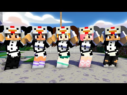 chicken wing meme maid aphmau, kc and kim family and friends - minecraft animation #shorts