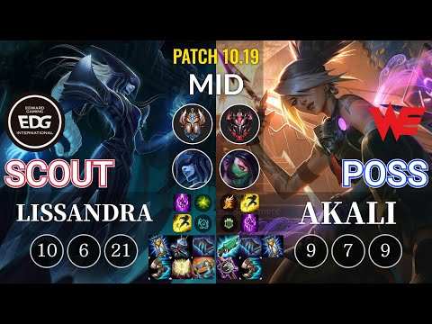 EDG Scout Lissandra vs WE Poss Akali Mid - KR Patch 10.19