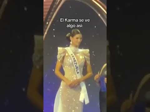 Y le tocó coronarla, más karma aun🫢#venezuela #missuniverse #shortvideo #missuniverso #shorts