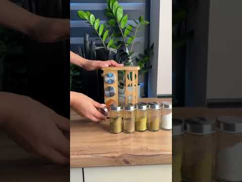 Набор для специй на деревянной подставке 12 предметов - фото 1 - id-p2407816898