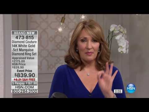 ALR 7752: DIAMOND COUTURE 14K WHITE GOLD .5CT MARQUISE DIAMOND RING SET