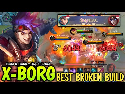 100% BROKEN DMG!! X BORG NEW 1 SHOT BUILD & EMBLEM FOR JUNGLER 2025 - MLBB