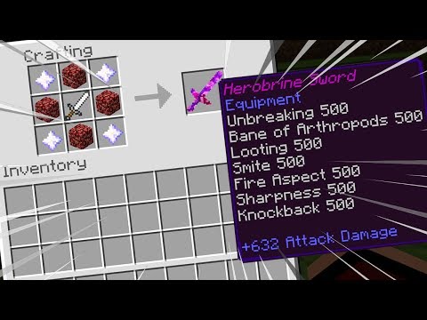 LEVEL 500 ENCHANTMENTS IN MINECRAFT! (OP Herobrine Tools)