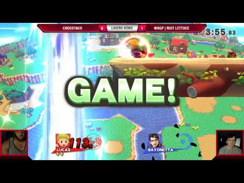 VS Weekly 8/9/18 - Losers Semis - ChocoTaco (Lucas) vs WSGP | Riot Lettuce (Bayonetta) - Smash 4