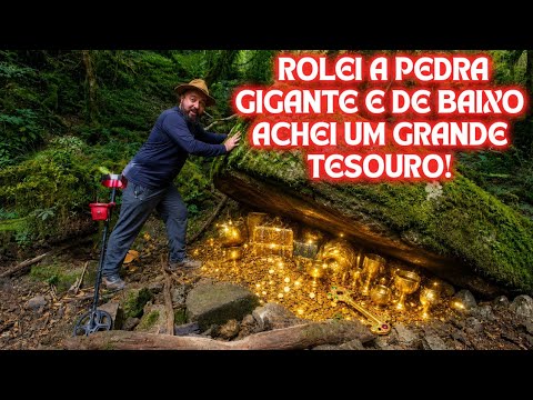 Rolei a pedra gigante e de baixo dela achei um grande tesouro!