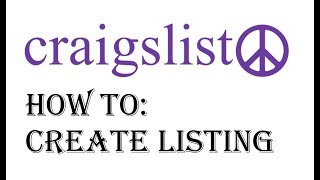 Craigslist How to Post Ad - How to Sell Create Listing on Craigslist - Place an Ad
