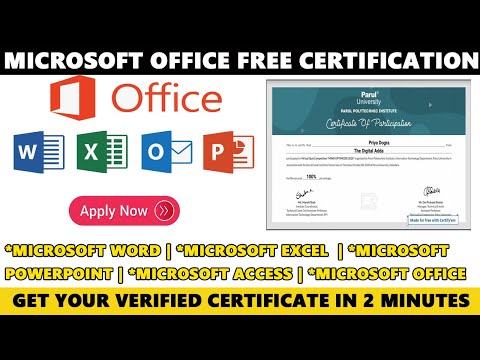 Microsoft office Free Certificate Online | Computer Certificate ...