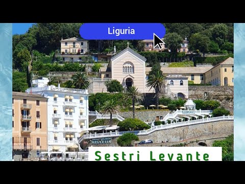 Tour panorâmico em Sestri Levante GE, na Liguria, lindo lugar. Verão 2022. [Férias na Itália]