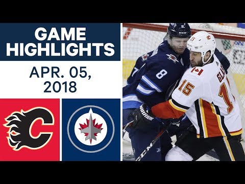 NHL Game Highlights | Flames vs. Jets - Apr. 05, 2018
