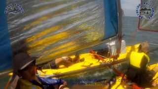 preview picture of video 'Squire Kayak Catamaran Sail version 3, 1st test, 1 November 2013'