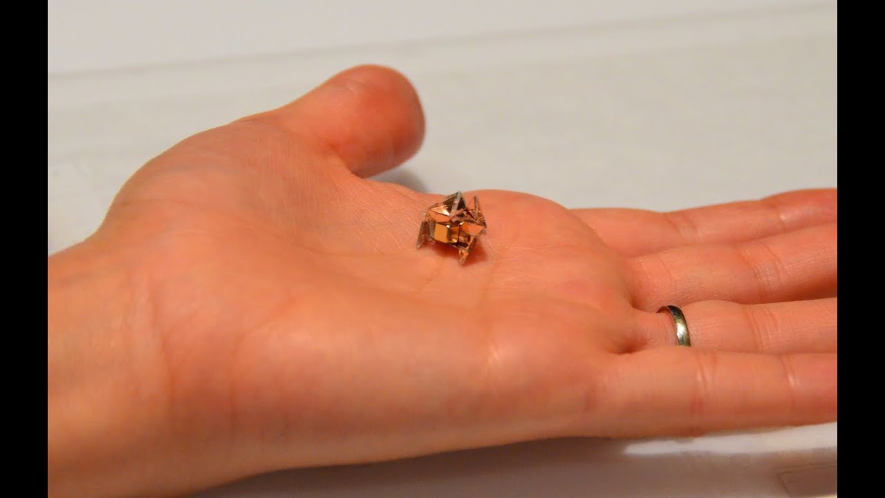 Miniature Origami Robot Self-folds, Walks, Swims, and Degrades - YouTube