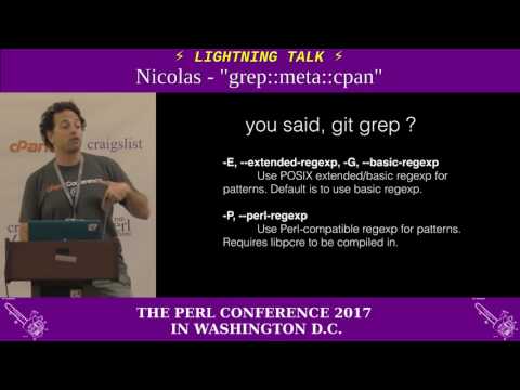 Lightning Talk by Nicolas R. - "grep::meta::cpan"
