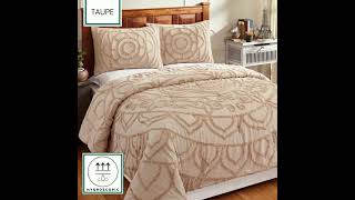 Better Trends Cleo Collection Chenille Bedding Set| 100% Cotton Comforter Sets