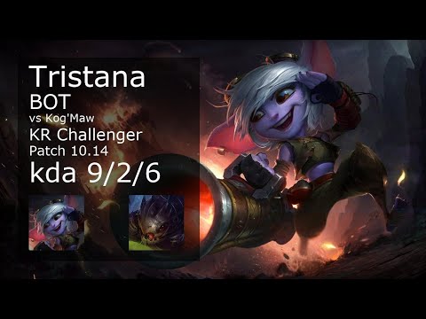 Tristana ADC & Sett vs Kog'Maw & Thresh - KR Challenger 9/2/6 Patch 10.14 // [롤] 트리스타나 vs 코그모