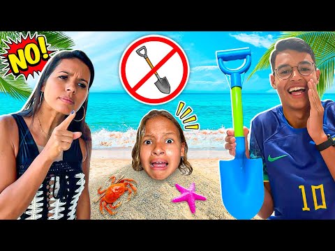 REGRAS DE CONDUTA PARA CRIANÇAS NA PRAIA  ⛱  Gatinha das Artes Learn Rules of Conduct on the Beach
