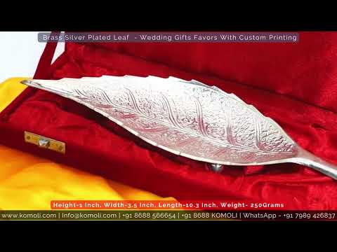 Komoli traditional silver plated leaf shaped large serving t...