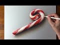 Candy Cane 3D drawing 🎅 Merry Christmas!