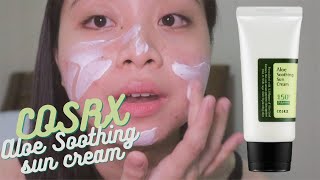 MY FAVORITE SUNSCREEN for ACNE PRONE SKIN - COSRX Aloe Soothing Sun Cream Review ☀️