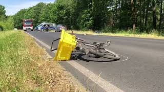 Wideo: Śmiertelny wypadek na trasie Nowa Wieś - Nowy Świat. Zginął rowerzysta