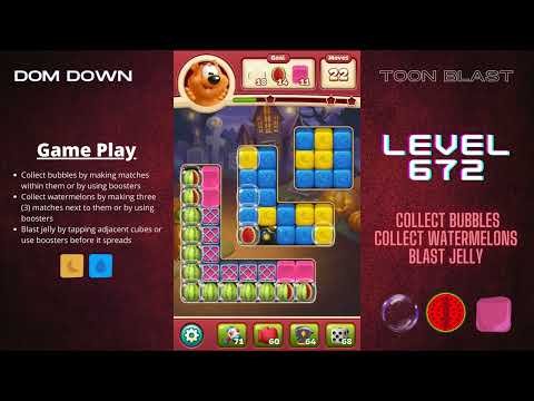 Toon Blast 🟥🟨🟦 / Level 672 / Dom Down