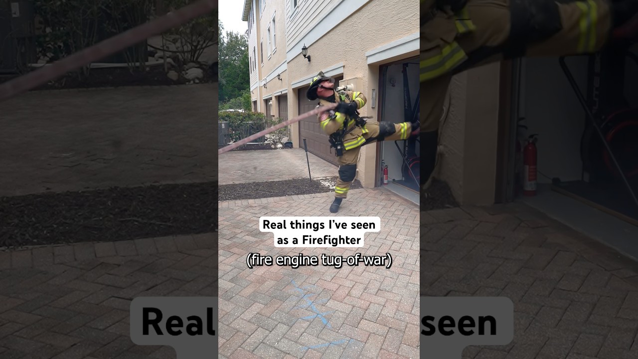 Real things I’ve seen as a Firefighter. Better be fast on your feet in this job #firefighter #hose