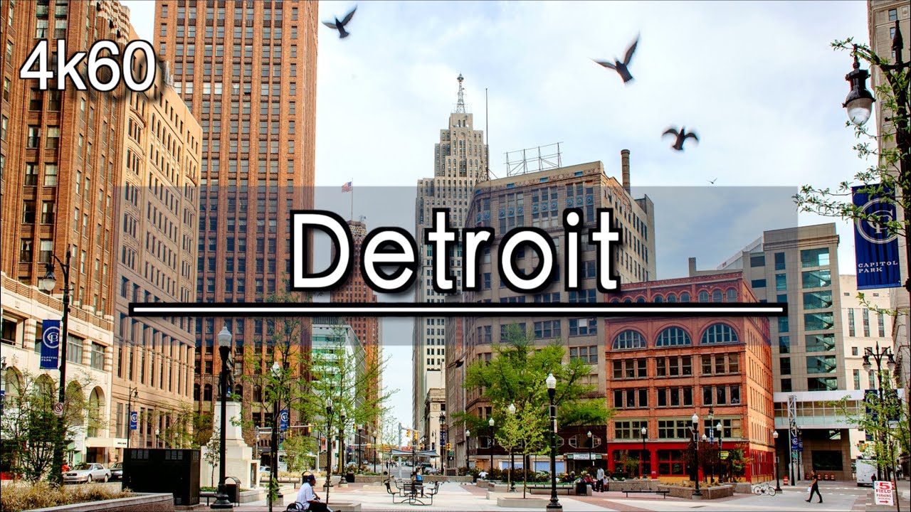 Immersive street-level walking tour through Detroit Downtown, United States, showcasing authentic urban landscapes, local architecture, and the vibrant atmosphere of the city's neighborhoods