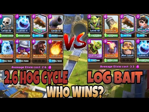 Clash royale best deck | who wins? 2.6 hog cycle vs log bait....