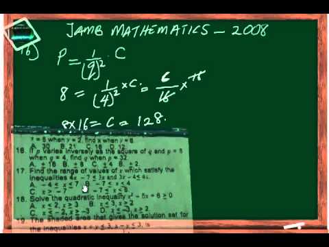 (www.jamb.org.ng) Jamb Maths Past Question And Answer 2008 Qn16