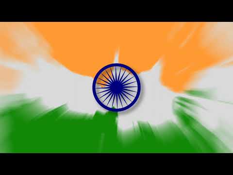 focused on Ashok chakra in Indian flag animation and background.