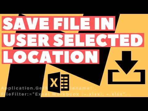 Excel VBA Macro: Save As Dialog (Allow User to Select Saved File Location)