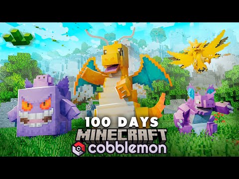 I spent 100 days as KANTO TRAINER in Pokemon Minecraft (Cobblemon)