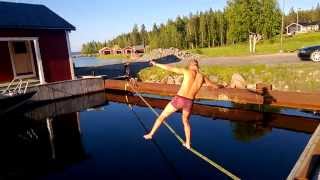 Slackline, Waterline Bail - Luleå, Sweden