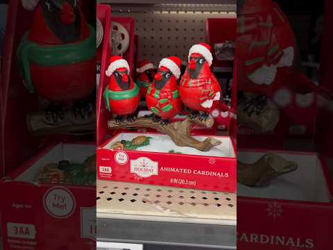 Cutest Singing Cardinals! 🎶 #shorts #christmas #animatronics #christmasdecor