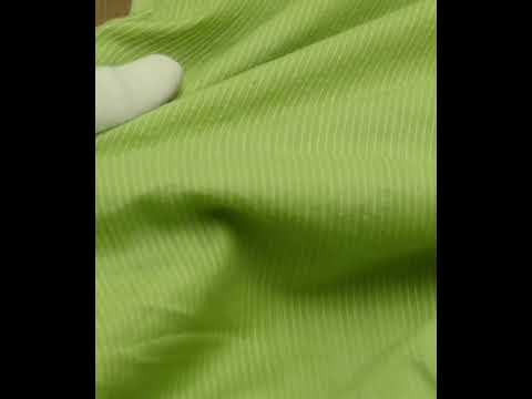 Stripe Light Green Pure Cotton 98 GSM Handwoven Fabric — video