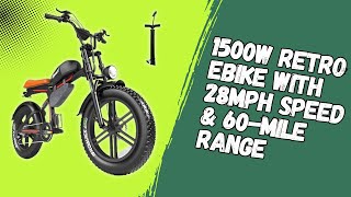 1500W Retro eBike with 28MPH Speed & 60 Mile Range