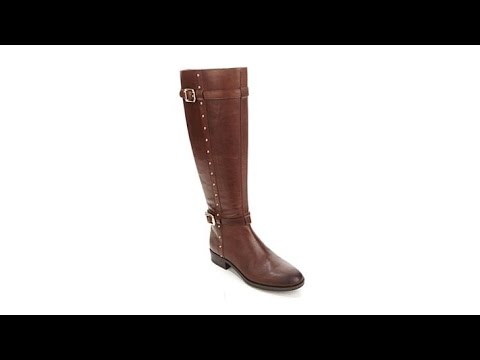 Vince Camuto Preslen Tall Leather Riding Boot  Wide Shaft