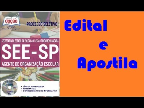 Edital concurso SEE SP 2017: Apostila Agente de Organização Escolar