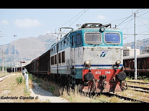 [HD - Treni Merci] E656.059+D443.1009+17 Carri serie G/H a Palermo Roccella (Arrivo+Ripartenza)!