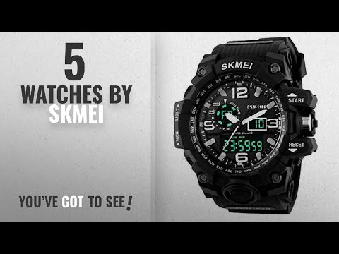 Top 10 Skmei Watches [2018]: SKMEI Analog-Digital Black Dial Men's Watch-AD1155 (BK WHITE)