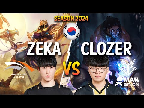 HLE Zeka vs BRO Clozer - Zeka AZIR vs Clozer SYLAS Mid - Patch 14.24 KR Ranked | lolrec