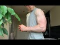 15 year old bodybuilder flexing insane arm pump!